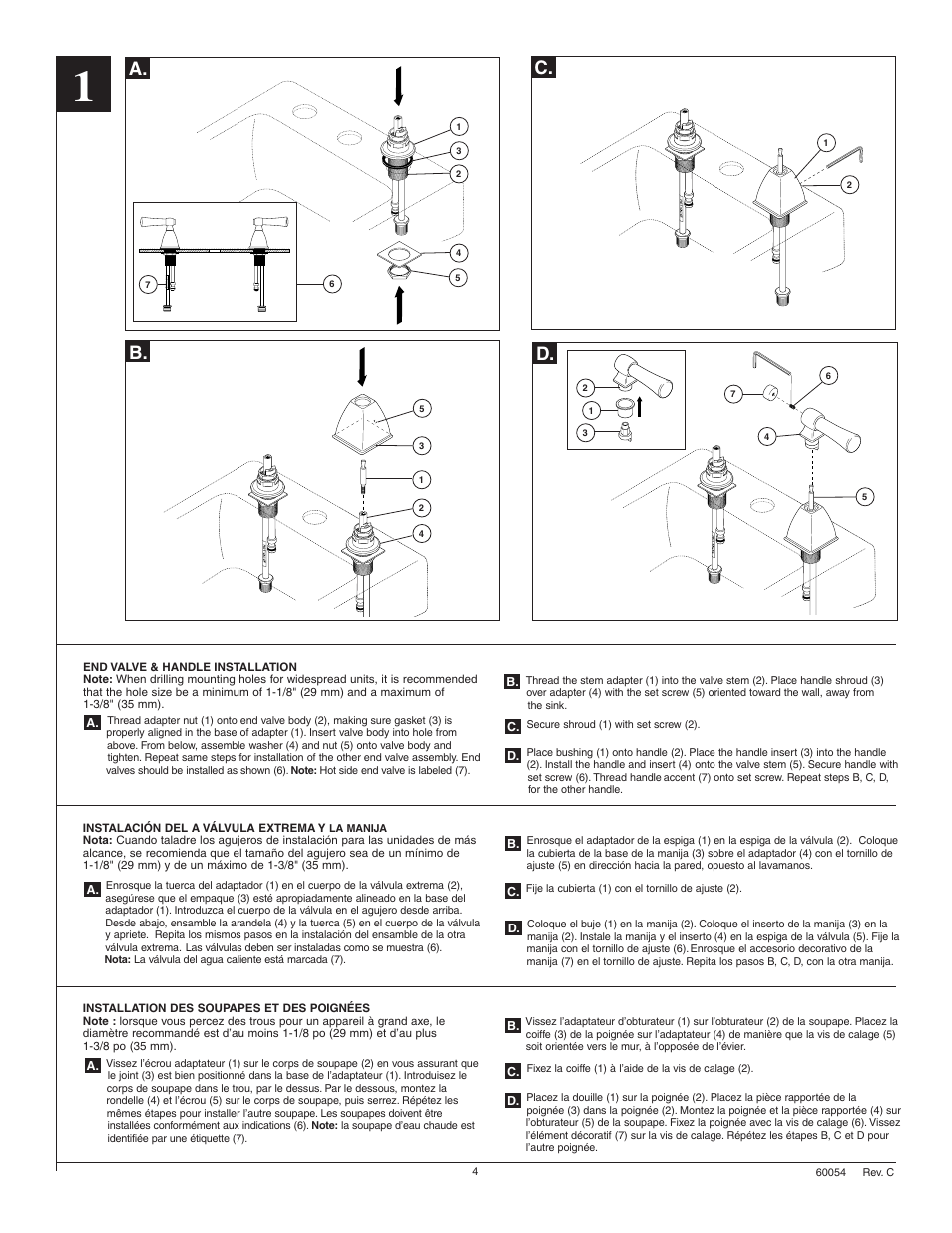 B. c | Factory Direct Hardware Brizo 65345LF User Manual | Page 4 / 8