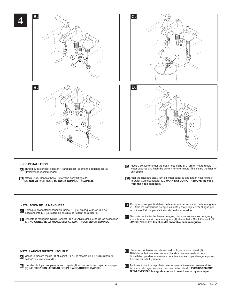 B. a. c. d | Factory Direct Hardware Brizo 65345LF User Manual | Page 6 / 8