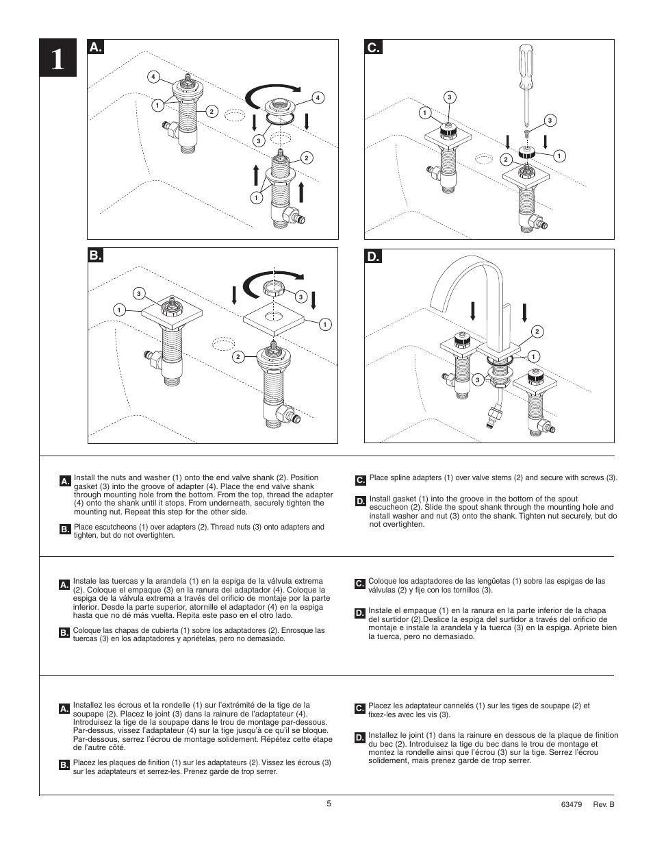 A. c. d | Factory Direct Hardware Brizo 65380LF User Manual | Page 5 / 8