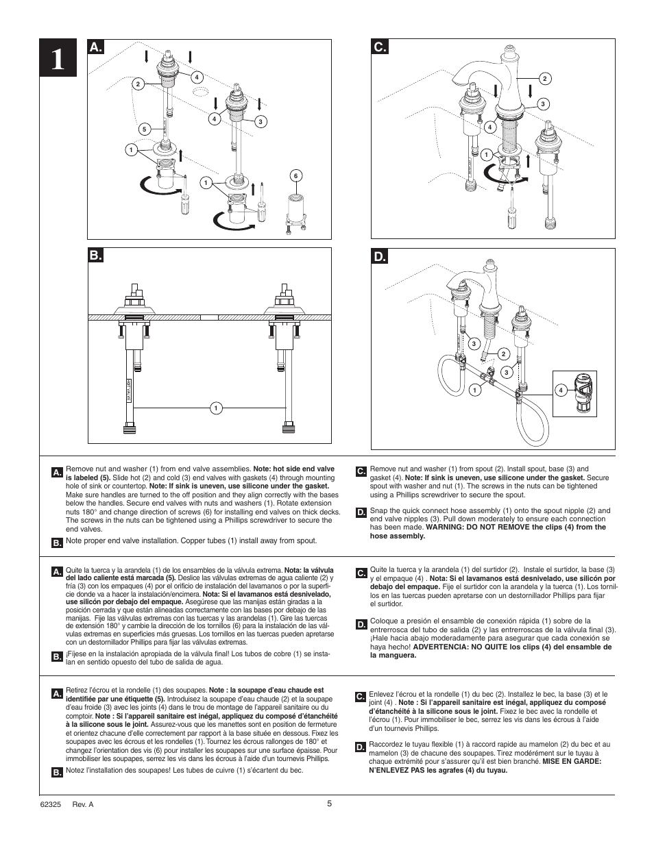 A. c. d | Factory Direct Hardware Brizo 65305LF-LHP User Manual | Page 5 / 8