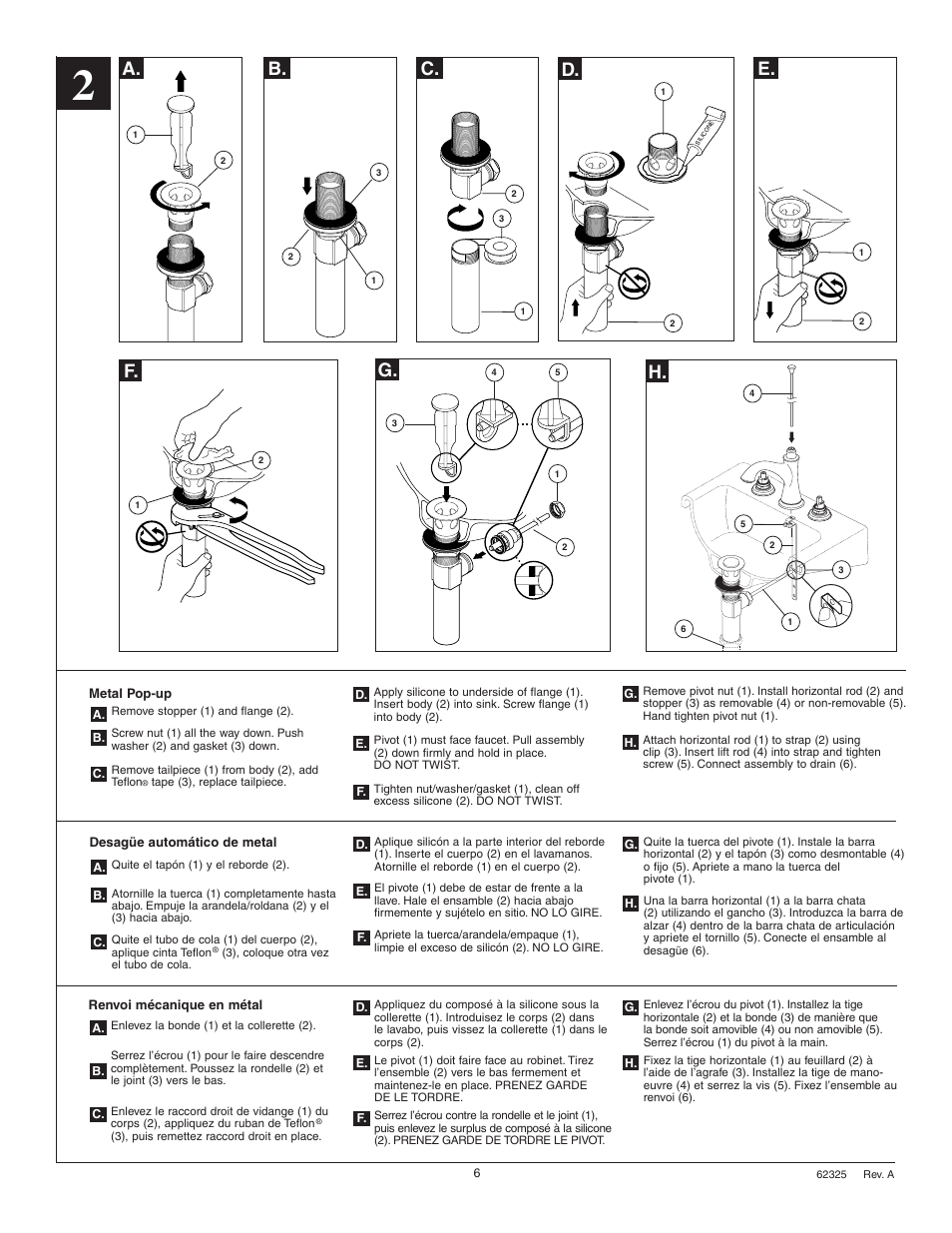 A. b. c. d. e. f | Factory Direct Hardware Brizo 65305LF-LHP User Manual | Page 6 / 8