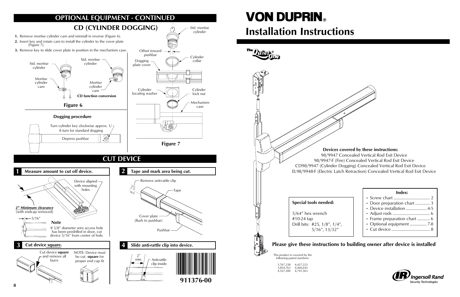 Factory Direct Hardware Von Duprin 9947EOF User Manual | 4 pages