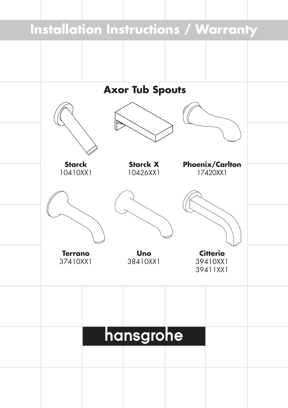 Factory Direct Hardware Hansgrohe 10426001 Axor Starck User Manual | 8 pages