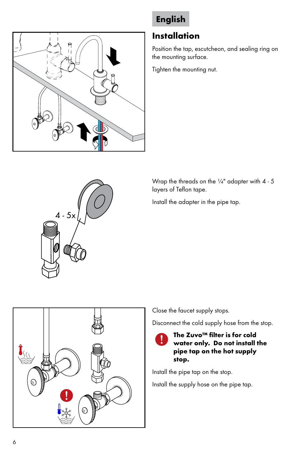 English installation | Factory Direct Hardware Hansgrohe 04301 Talis S User Manual | Page 6 / 20