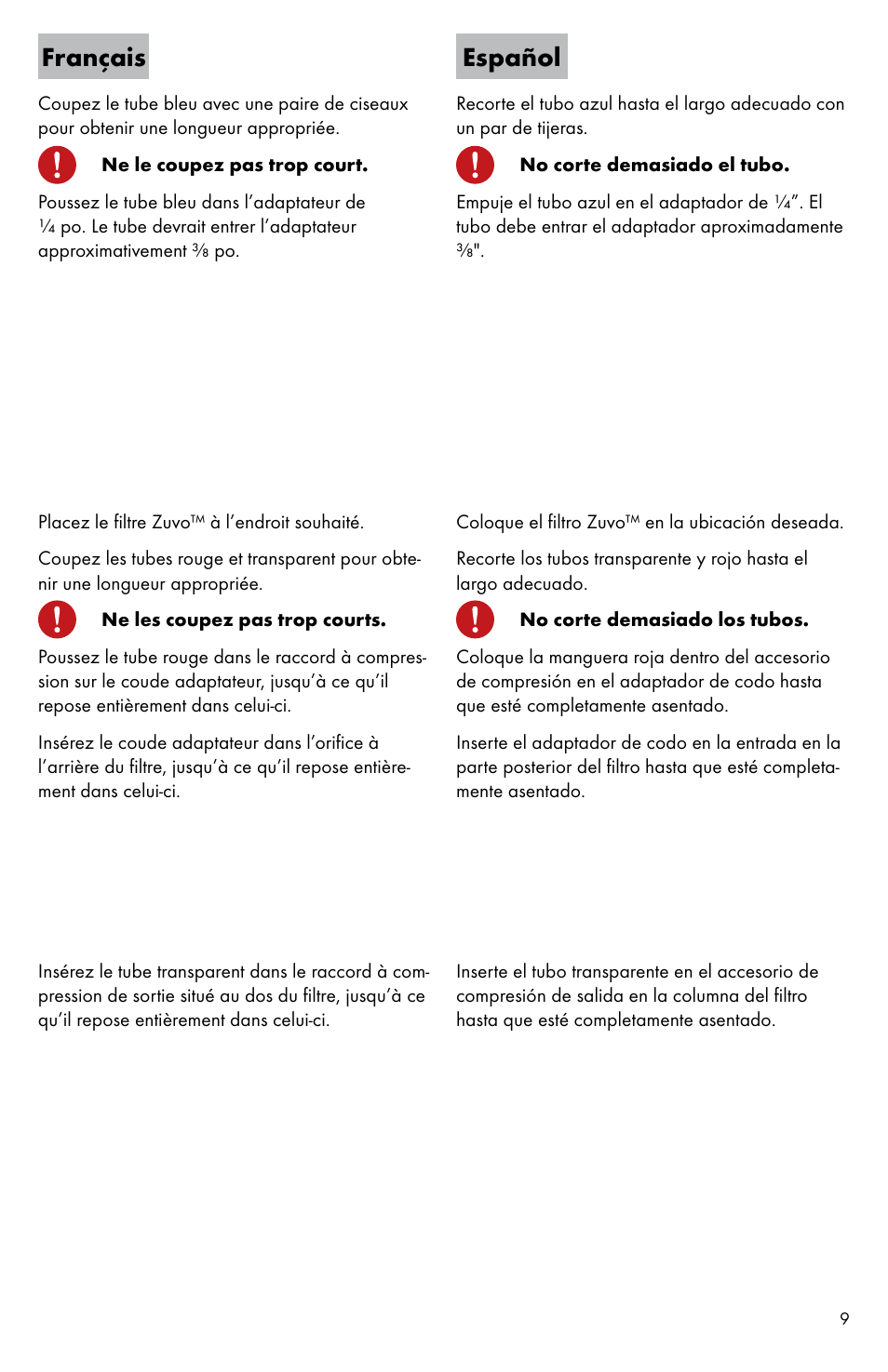 Français español | Factory Direct Hardware Hansgrohe 04301 Talis S User Manual | Page 9 / 20