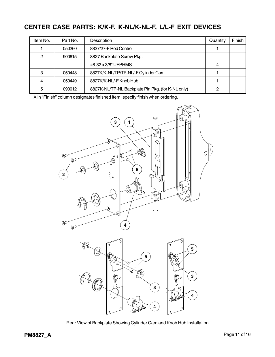 Factory Direct Hardware Von Duprin 8827EOF User Manual | Page 11 / 16