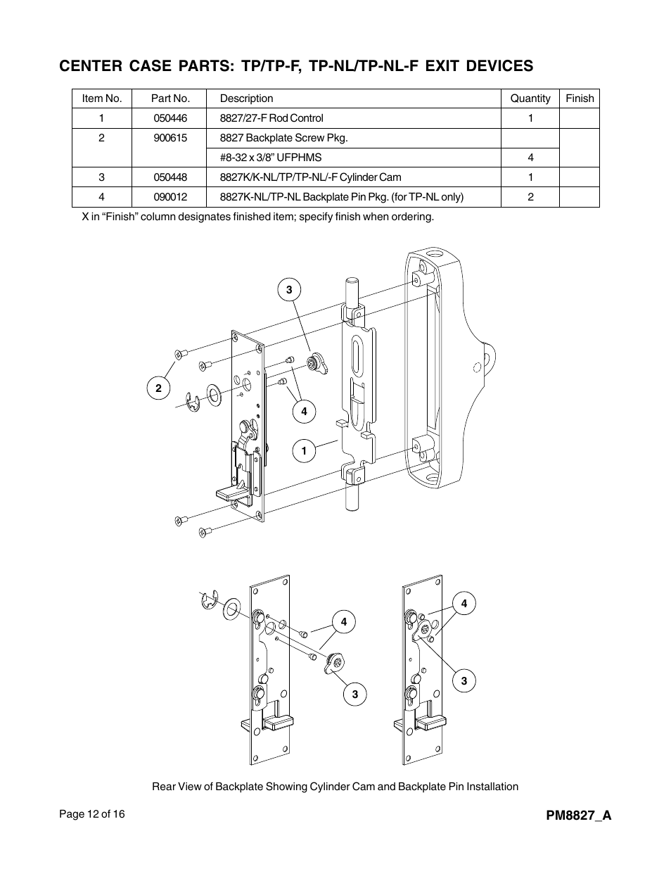 Factory Direct Hardware Von Duprin 8827EOF User Manual | Page 12 / 16