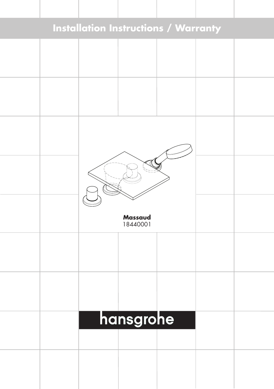 Factory Direct Hardware Hansgrohe 18440001 Axor Massaud User Manual | 12 pages
