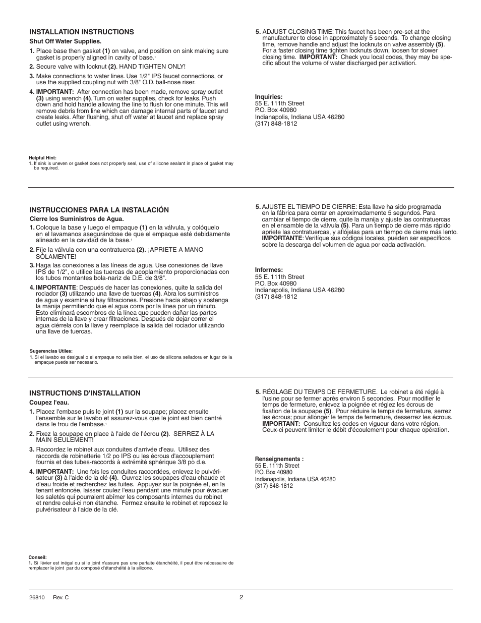 Factory Direct Hardware Delta 701LF-HDF User Manual | Page 2 / 4