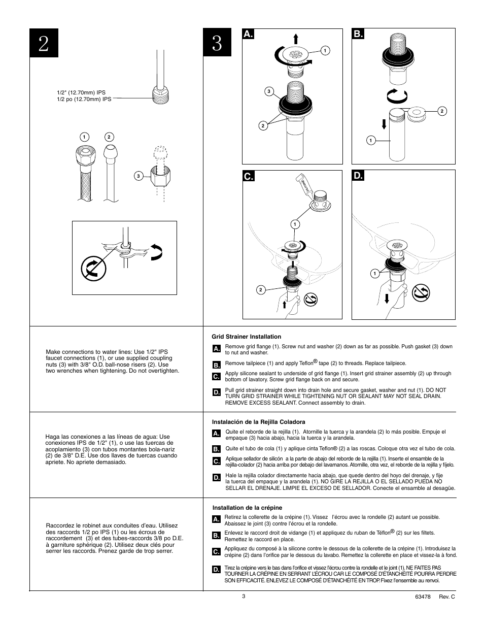 A. c. d | Factory Direct Hardware Brizo 65480LF User Manual | Page 3 / 6