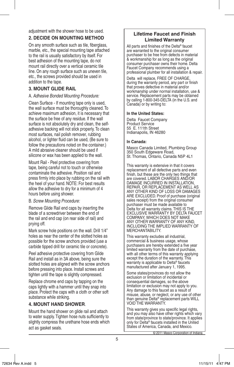 Factory Direct Hardware Delta 51551 Classic User Manual | Page 5 / 10