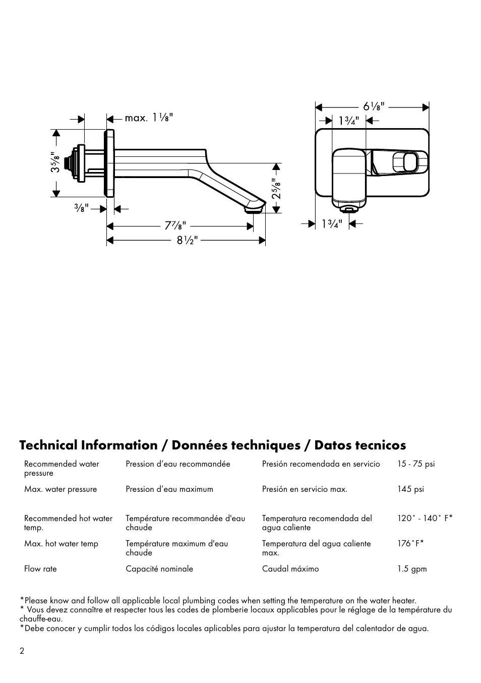 Factory Direct Hardware Hansgrohe 11026 User Manual | Page 2 / 16