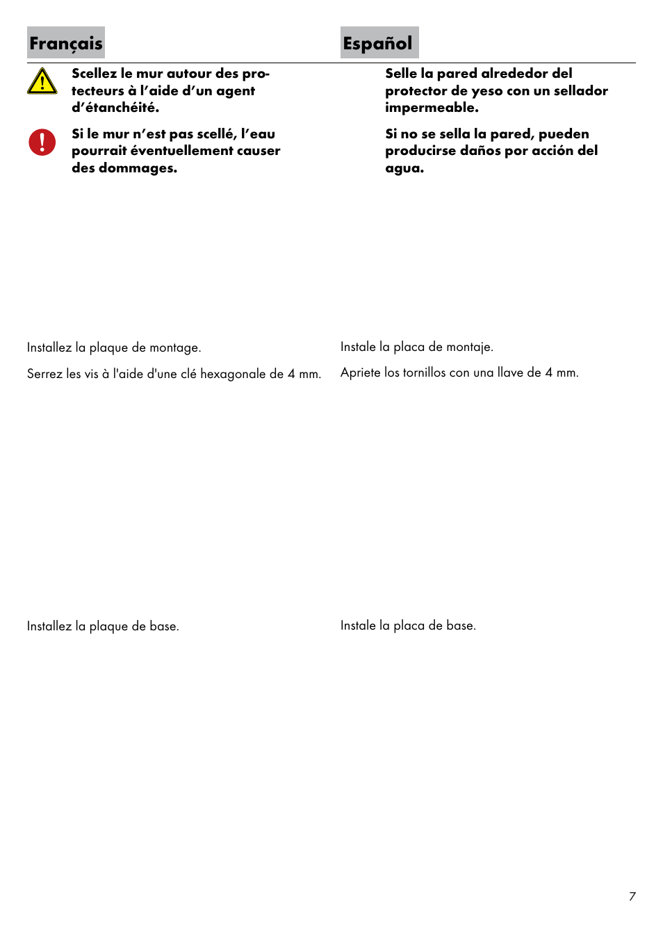 Français español | Factory Direct Hardware Hansgrohe 11026 User Manual | Page 7 / 16