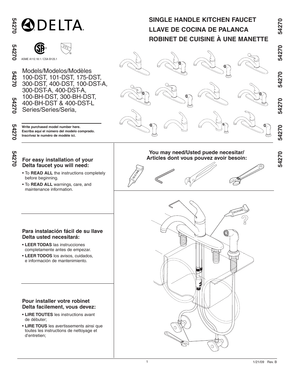 Factory Direct Hardware Delta 300-DST-L User Manual | 12 pages