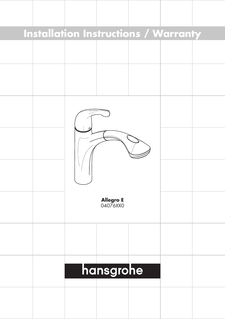 Factory Direct Hardware Hansgrohe 04076LF Allegro E User Manual | 16 pages