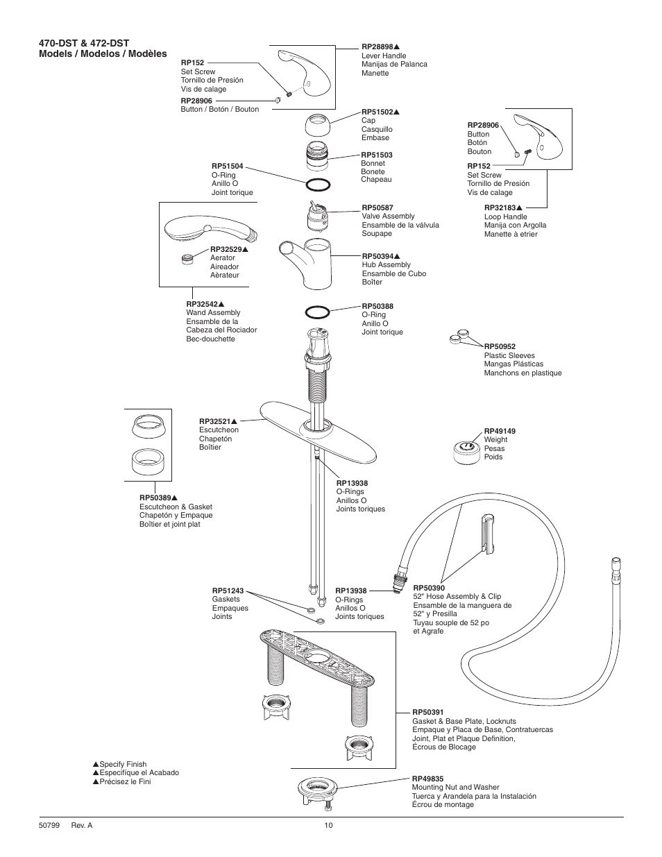 Dst & 472-dst models / modelos / modèles | Factory Direct Hardware Delta 467-SD-DST Palo User Manual | Page 10 / 12