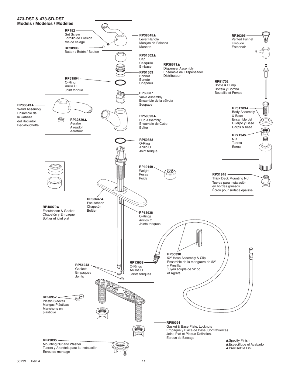 Dst & 473-sd-dst models / modelos / modèles | Factory Direct Hardware Delta 467-SD-DST Palo User Manual | Page 11 / 12