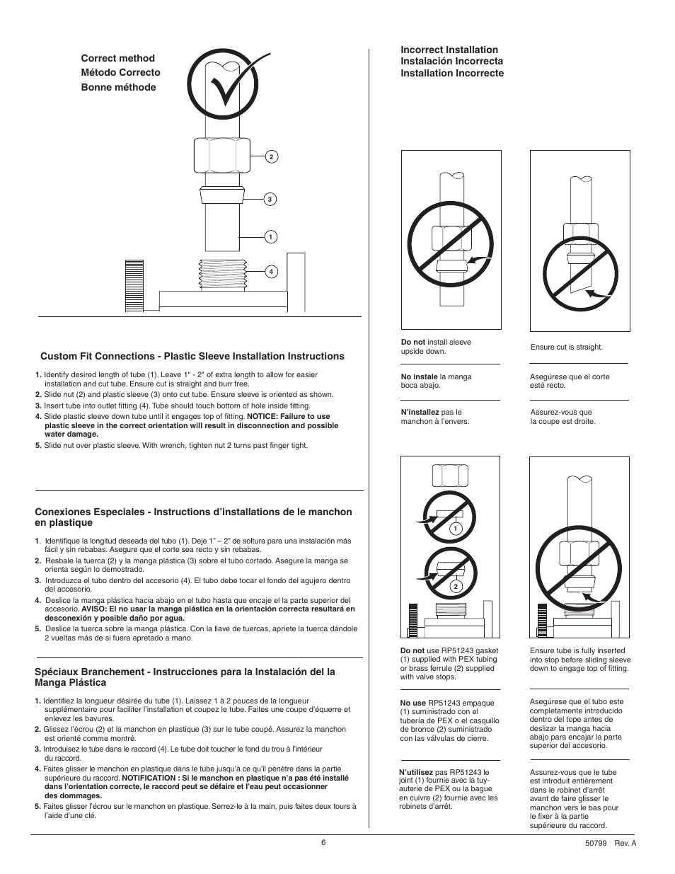 Correct method método correcto bonne méthode | Factory Direct Hardware Delta 467-SD-DST Palo User Manual | Page 6 / 12