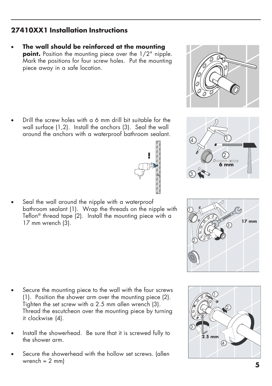 Factory Direct Hardware Hansgrohe 27418001 Raindance User Manual | Page 5 / 8