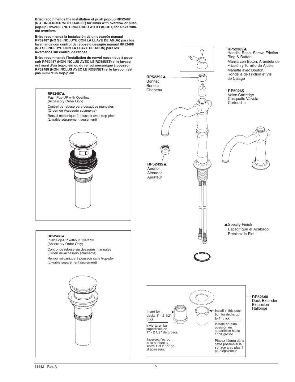 Factory Direct Hardware Brizo 65436LF User Manual | Page 5 / 6