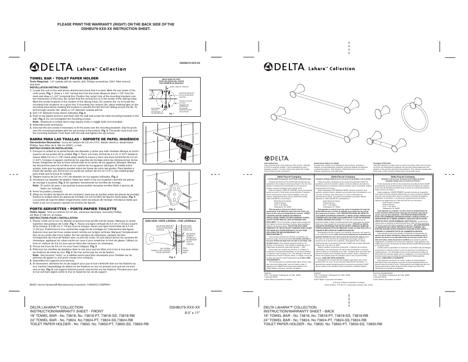 Factory Direct Hardware Delta 73818 Lahara User Manual | 2 pages