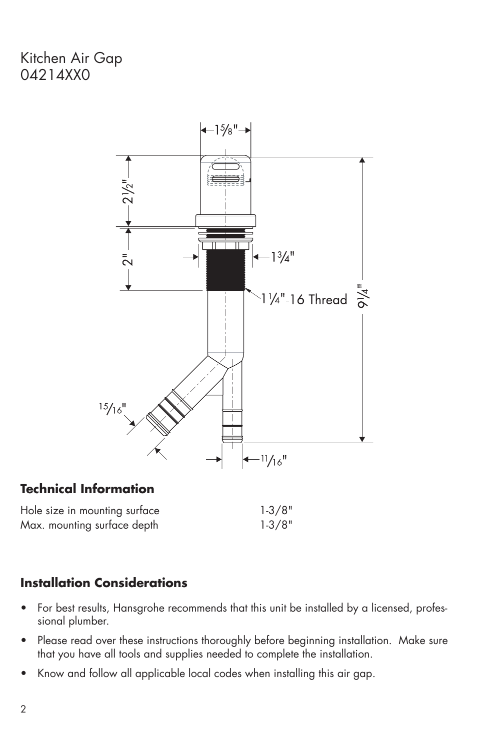 Factory Direct Hardware Hansgrohe 04214 User Manual | Page 2 / 4