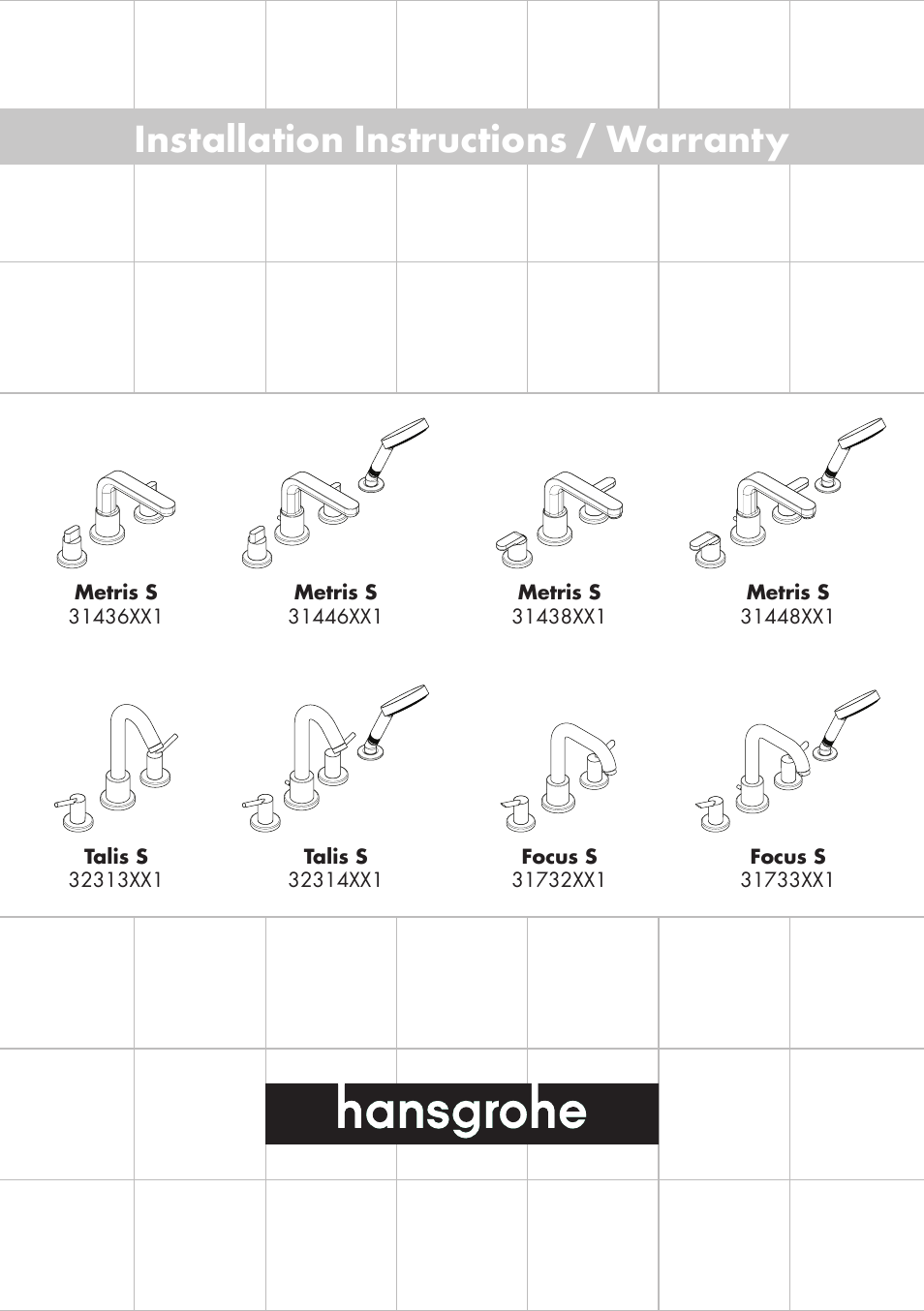 Factory Direct Hardware Hansgrohe 31438 Metris S User Manual | 24 pages