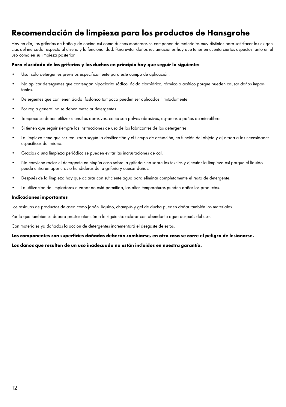 Factory Direct Hardware Hansgrohe 11431 Axor Urquiola User Manual | Page 12 / 16