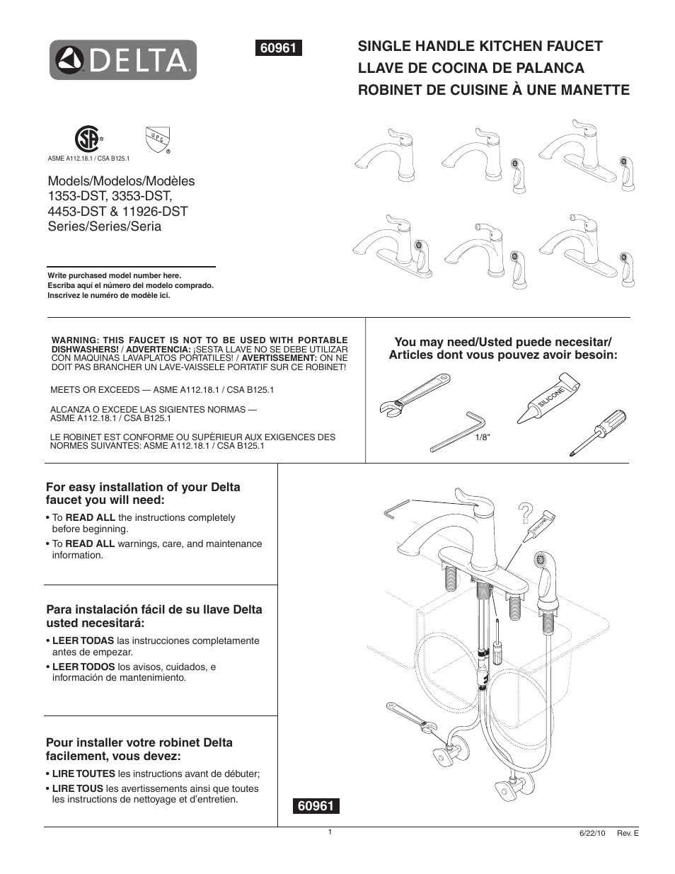 Factory Direct Hardware Delta 11926-DST Lewiston User Manual | 12 pages