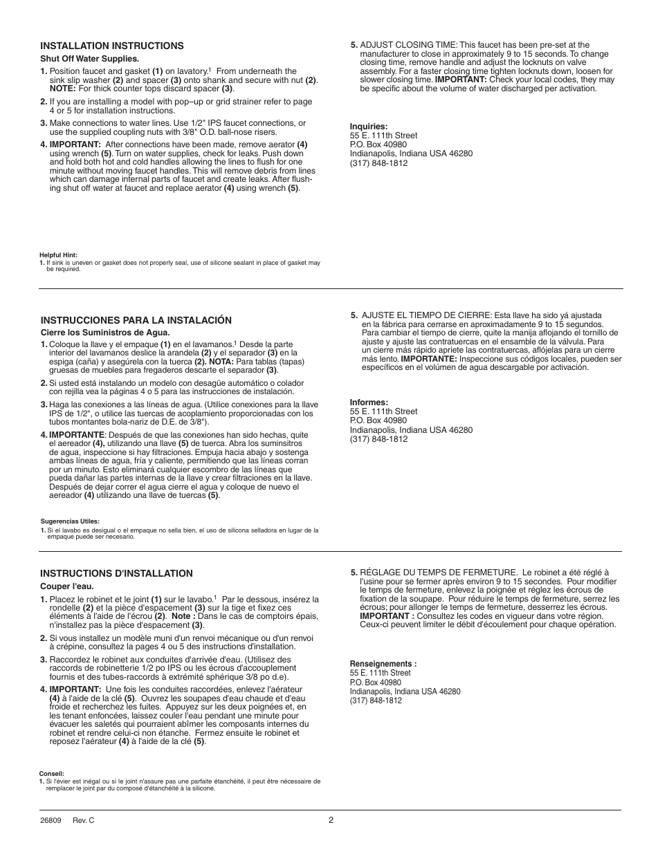 Factory Direct Hardware Delta 511LF-HDF User Manual | Page 4 / 6