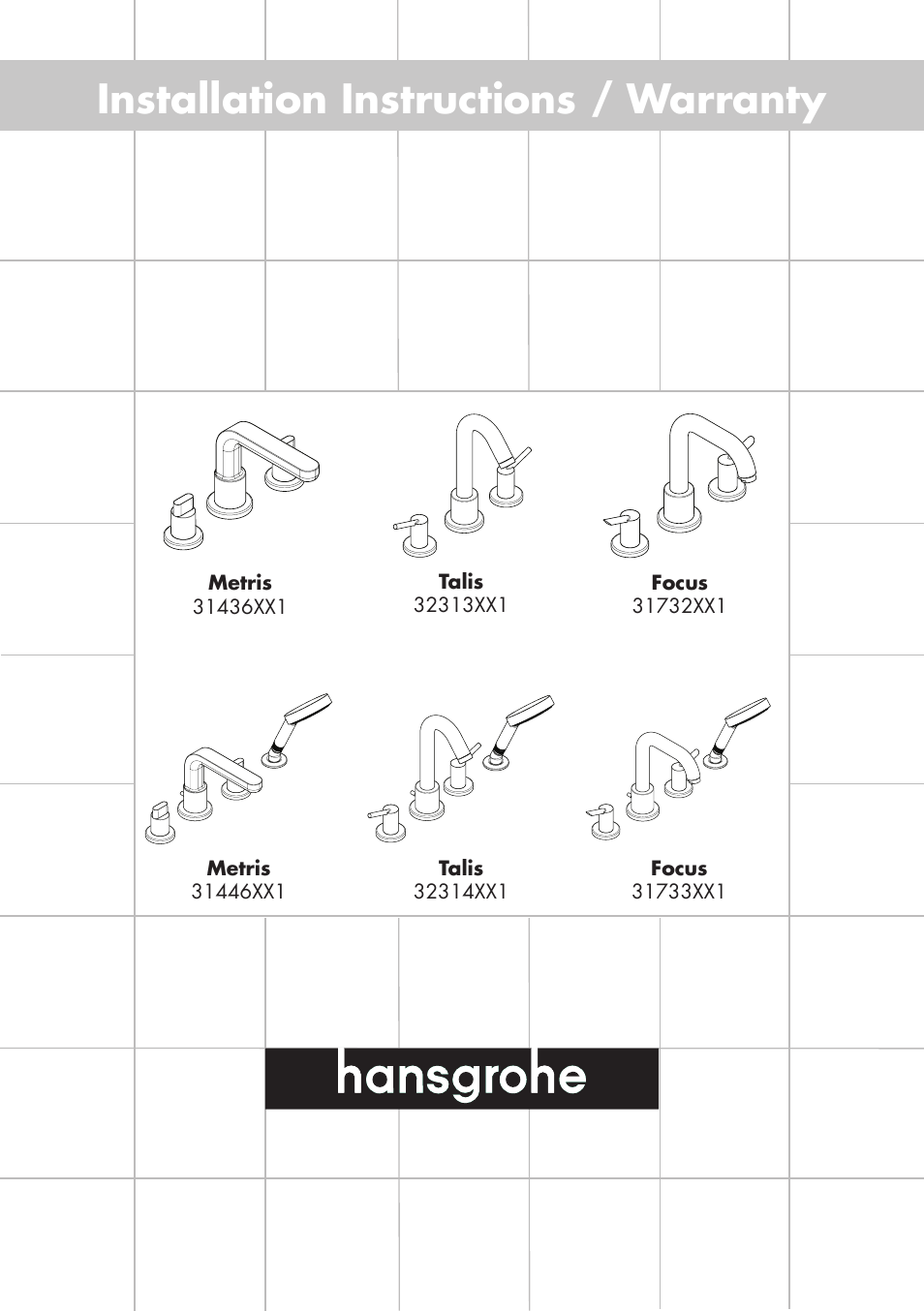 Factory Direct Hardware Hansgrohe 32314 Talis S User Manual | 16 pages