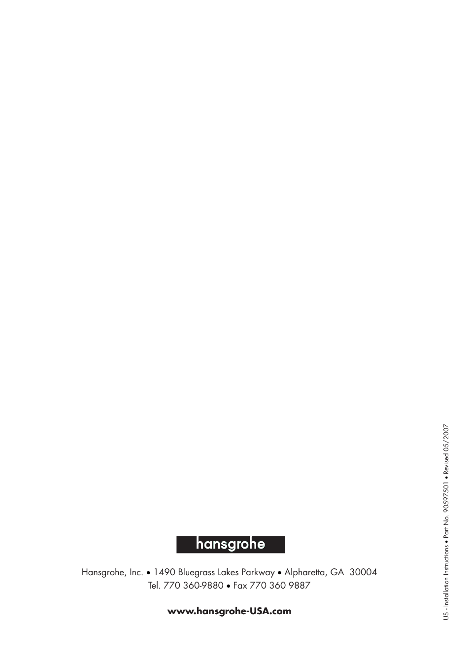 Factory Direct Hardware Hansgrohe 32314 Talis S User Manual | Page 16 / 16