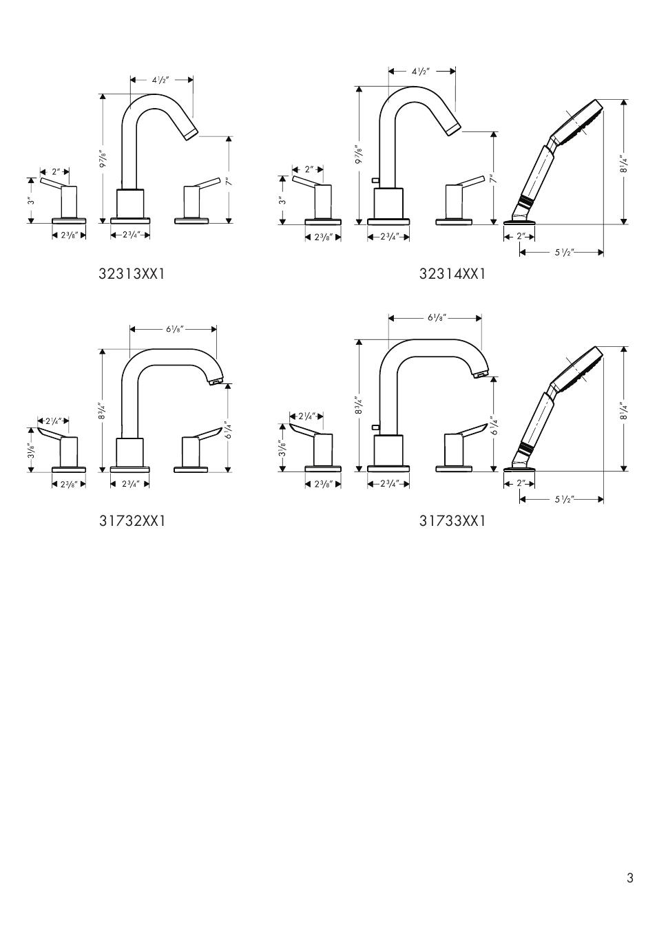 Factory Direct Hardware Hansgrohe 32314 Talis S User Manual | Page 3 / 16