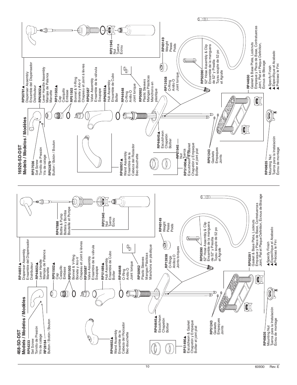 Sd-dst models / modelos / modèles | Factory Direct Hardware Delta 468-SD-DST Cicero User Manual | Page 10 / 12