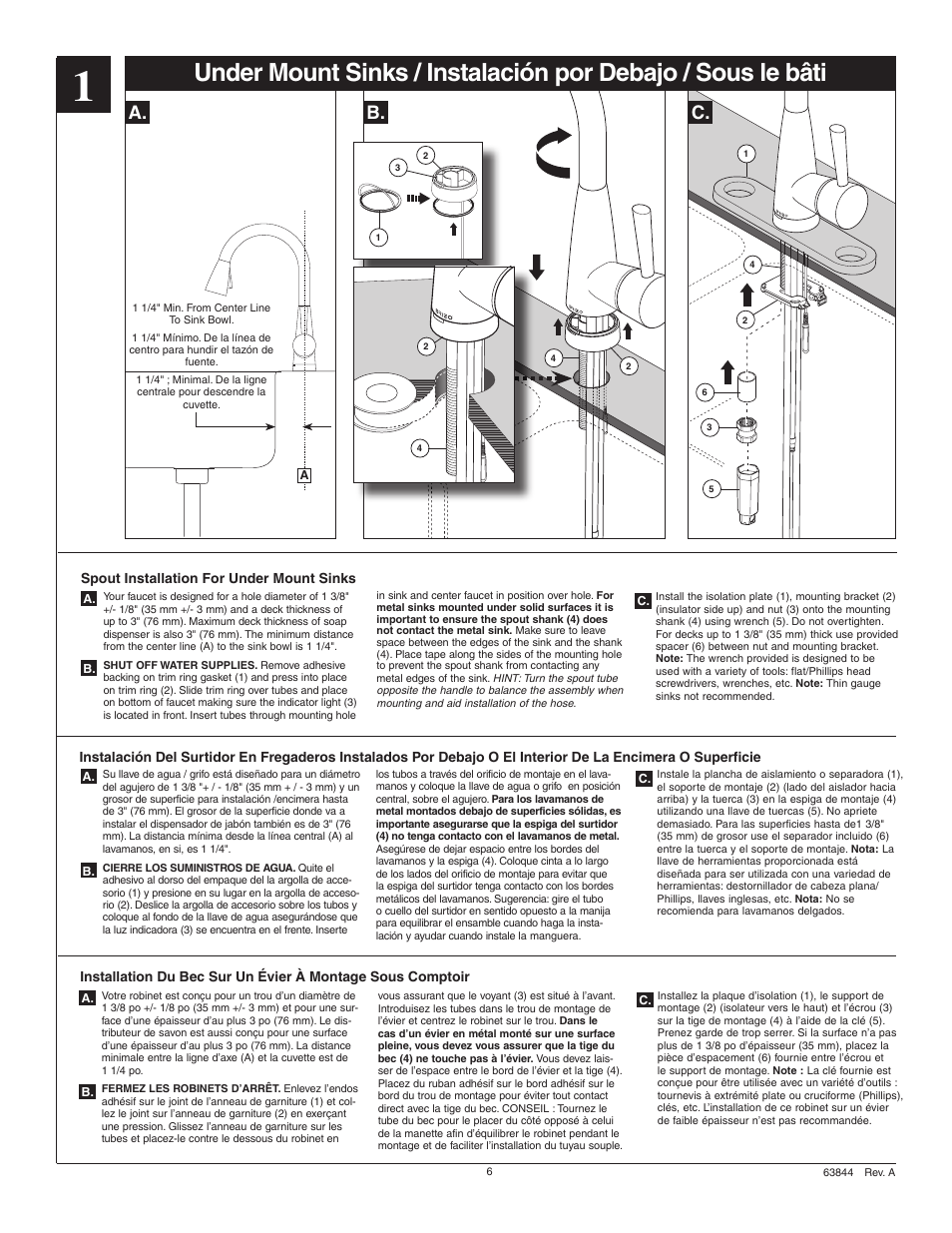 A. b. c | Factory Direct Hardware Brizo 64070LF Venuto User Manual | Page 6 / 16