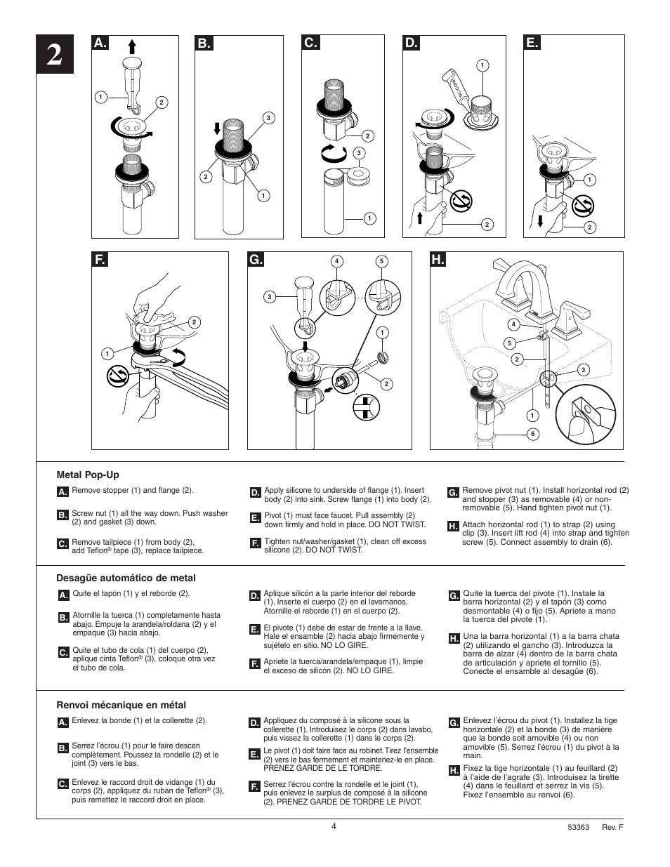 A. b. c. d. e. f | Factory Direct Hardware Delta 3551LF User Manual | Page 4 / 6