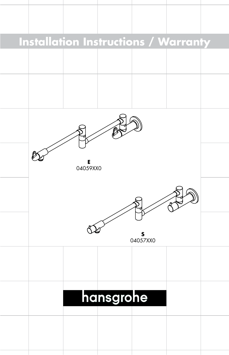 Factory Direct Hardware Hansgrohe 04059860 Allegro E User Manual | 8 pages