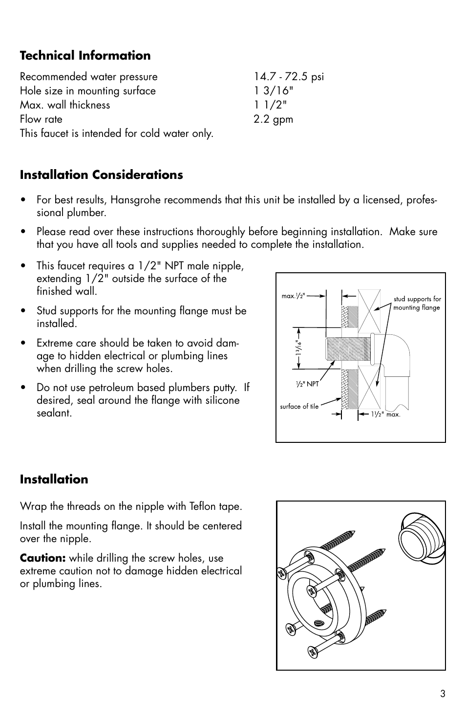 Factory Direct Hardware Hansgrohe 04059860 Allegro E User Manual | Page 3 / 8