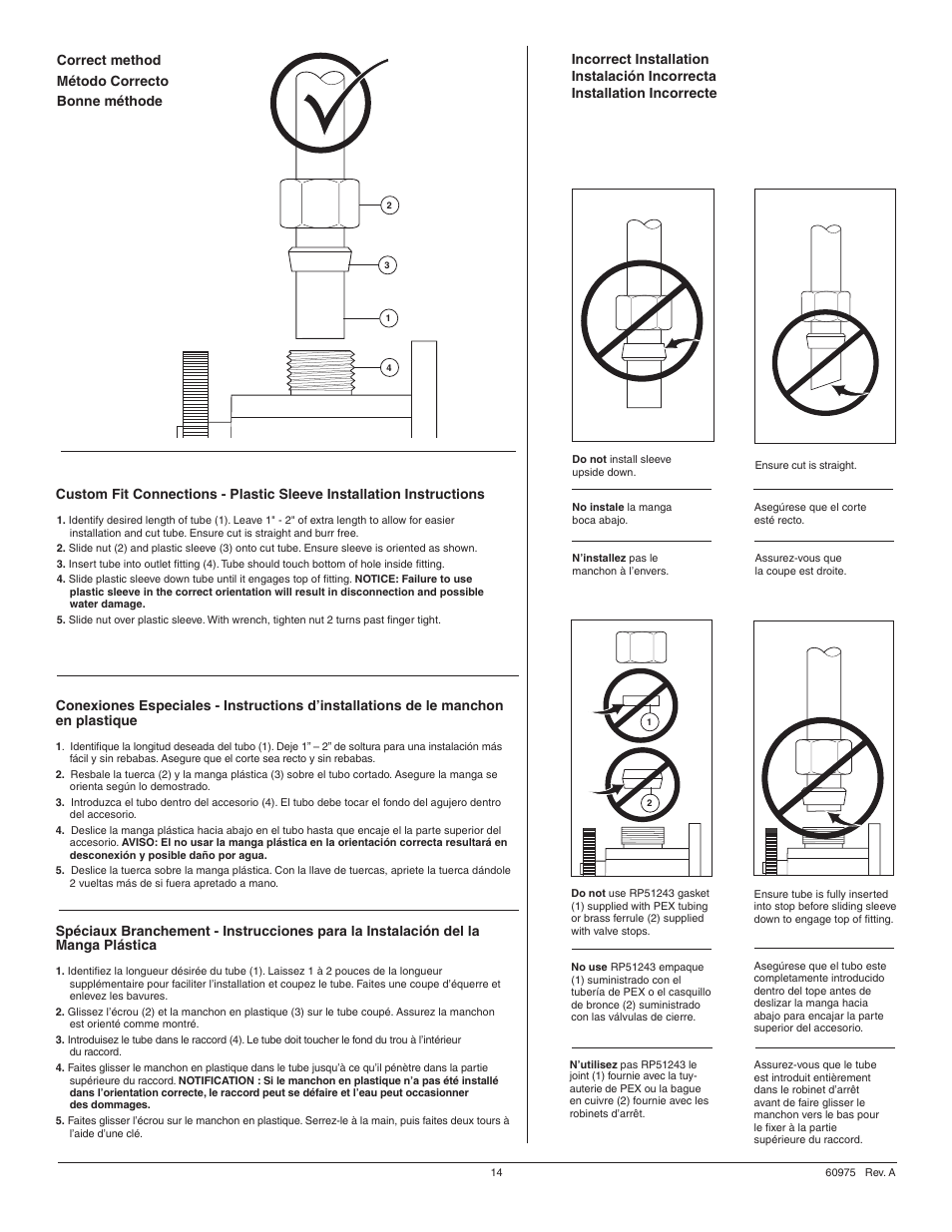 Correct method método correcto bonne méthode | Factory Direct Hardware Delta 19922-SD-DST Ashton User Manual | Page 14 / 16