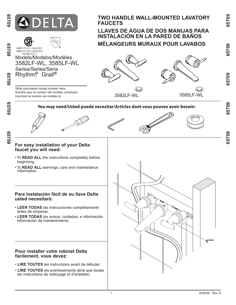 Factory Direct Hardware Delta 3585LF-WL User Manual | 8 pages