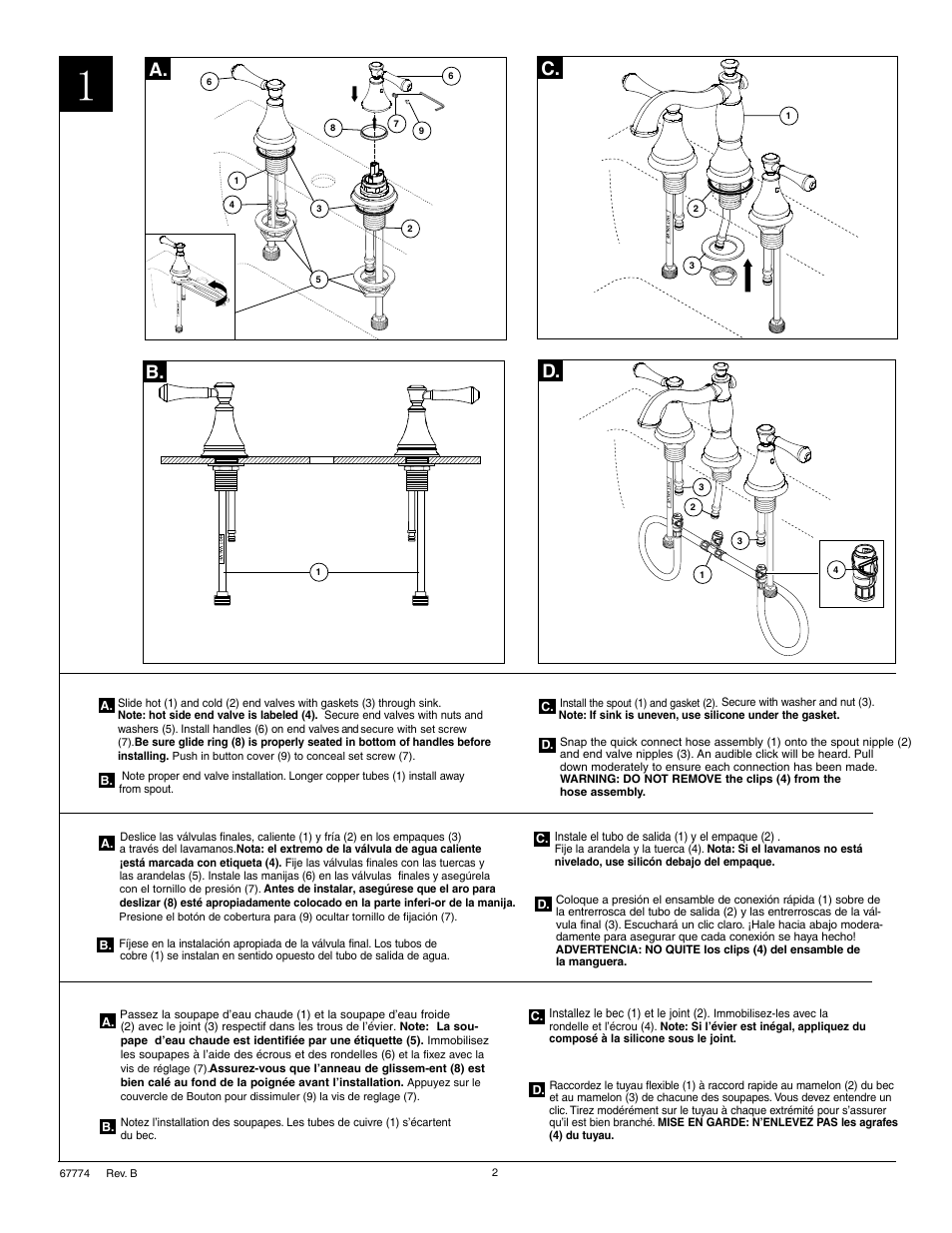 C. d, A. b | Factory Direct Hardware Delta 3597LF-MPU-LHP User Manual | Page 2 / 6