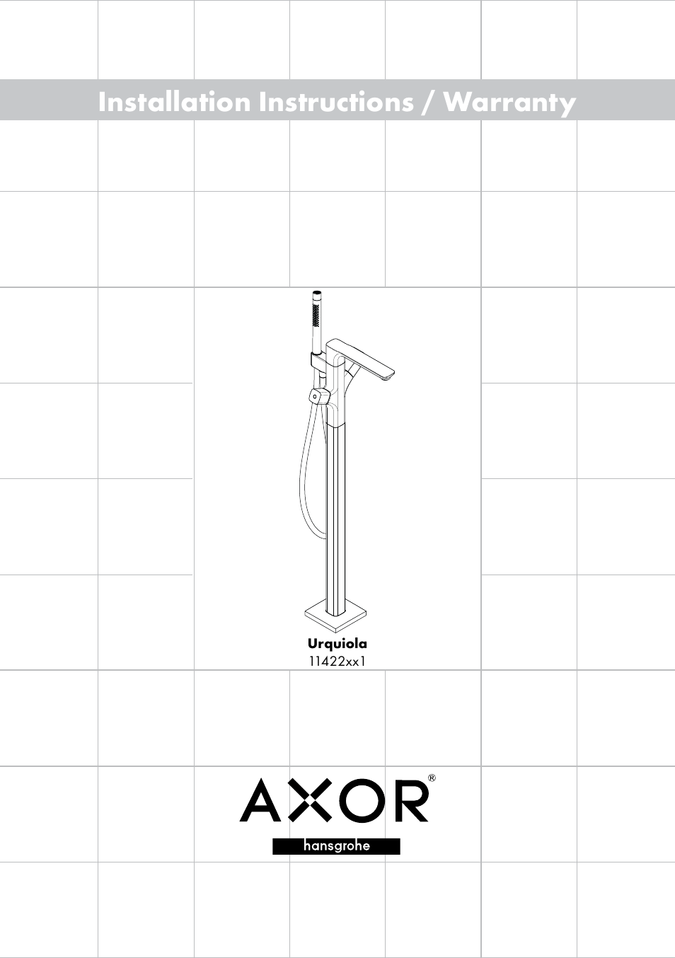 Factory Direct Hardware Hansgrohe 11422 Axor Urquiola User Manual | 16 pages
