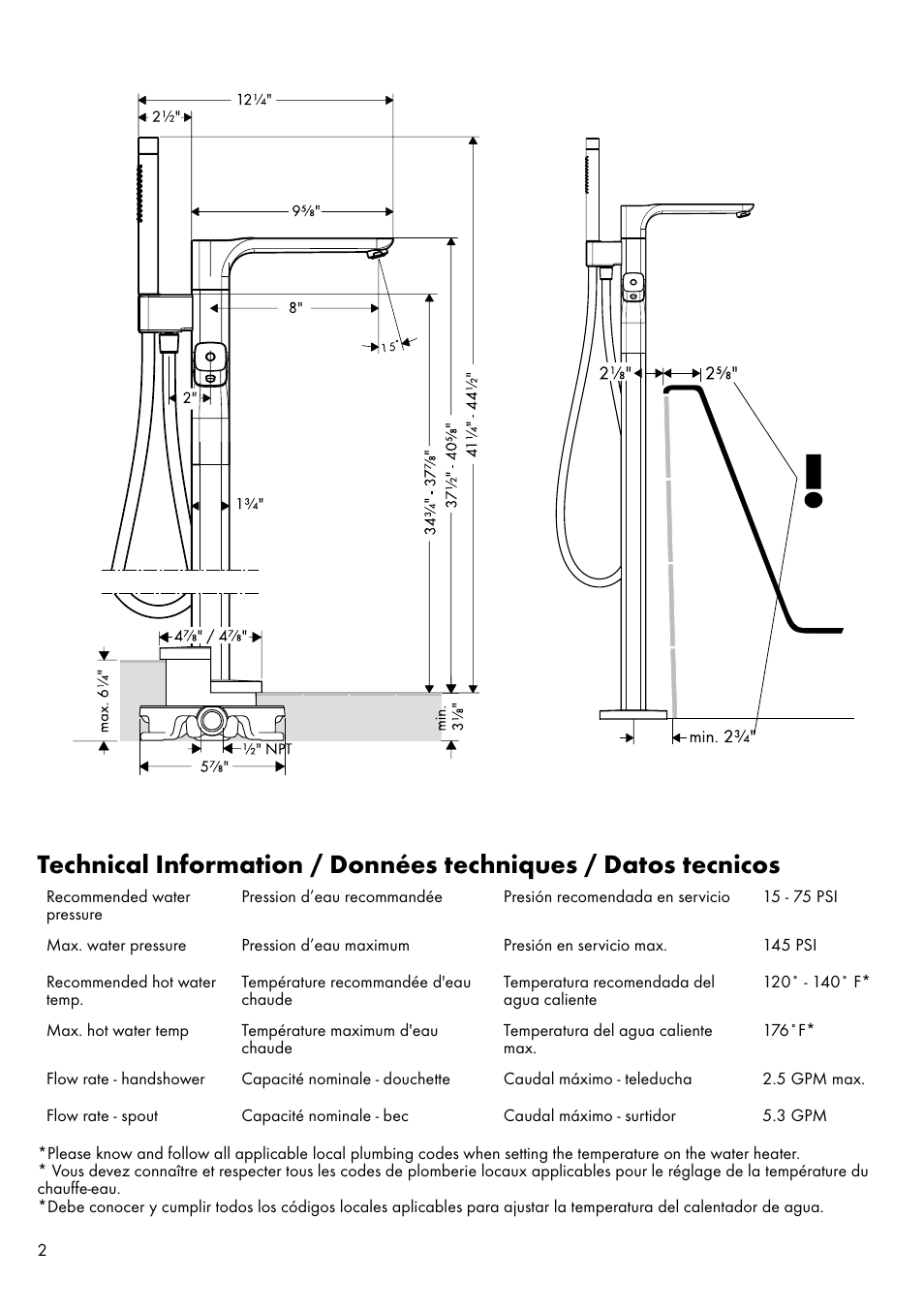 Factory Direct Hardware Hansgrohe 11422 Axor Urquiola User Manual | Page 2 / 16