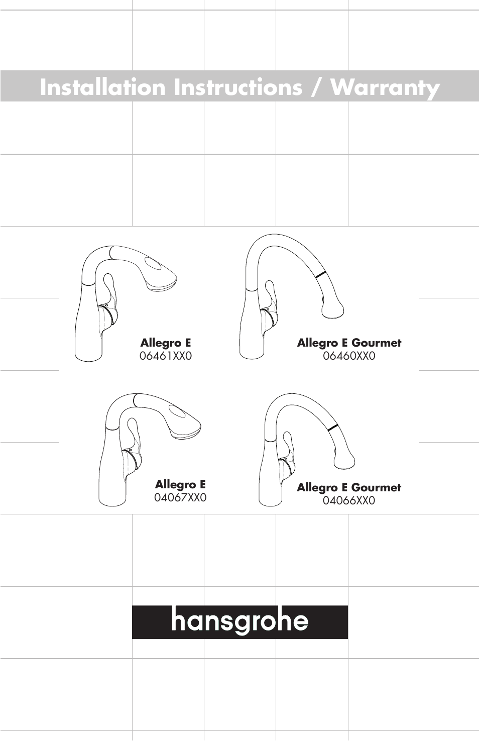 Factory Direct Hardware Hansgrohe 04066LF Allegro E User Manual | 16 pages