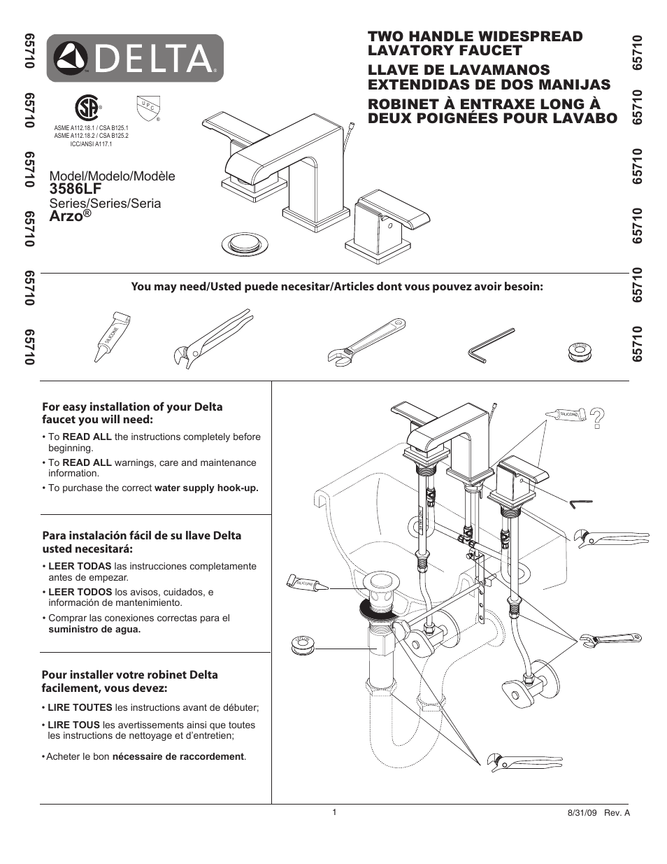 Factory Direct Hardware Delta 3586LF-MPU User Manual | 6 pages