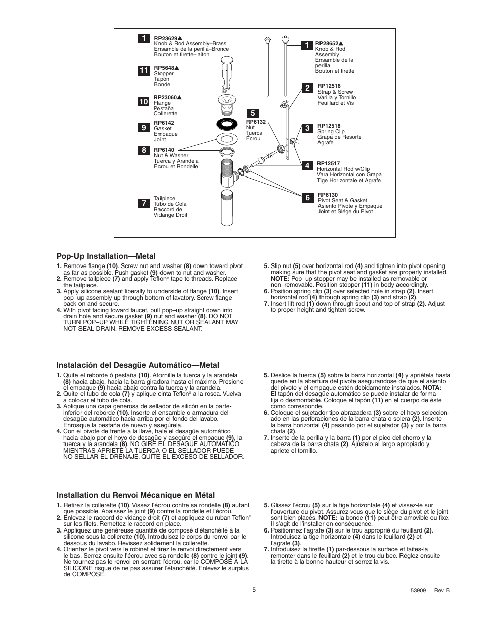 Factory Direct Hardware Brizo 6520-LHP User Manual | Page 5 / 6