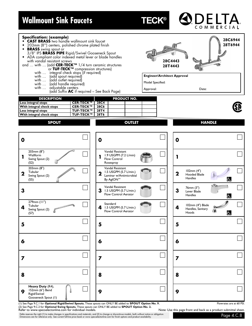 Factory Direct Hardware Delta B4310LF-SD Foundations User Manual | 2 pages