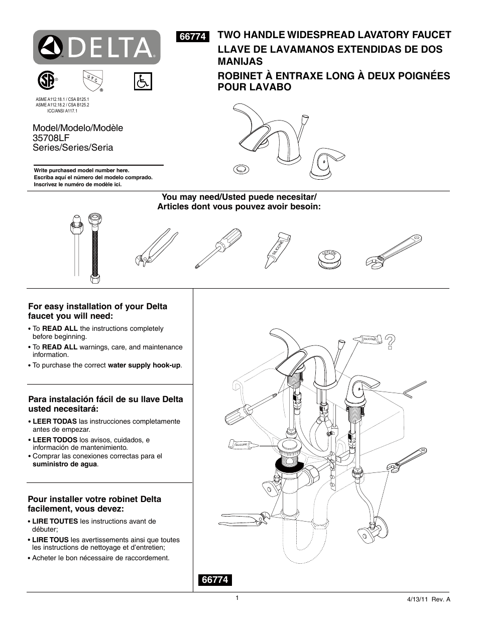 Factory Direct Hardware Delta 86T1104 User Manual | 6 pages