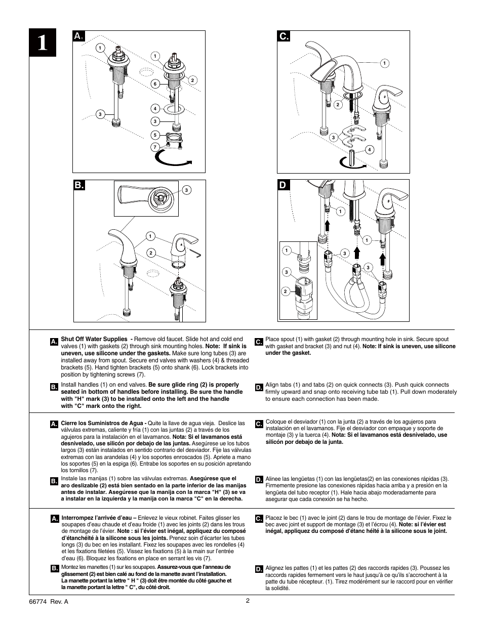 C. b. d a | Factory Direct Hardware Delta 86T1104 User Manual | Page 2 / 6