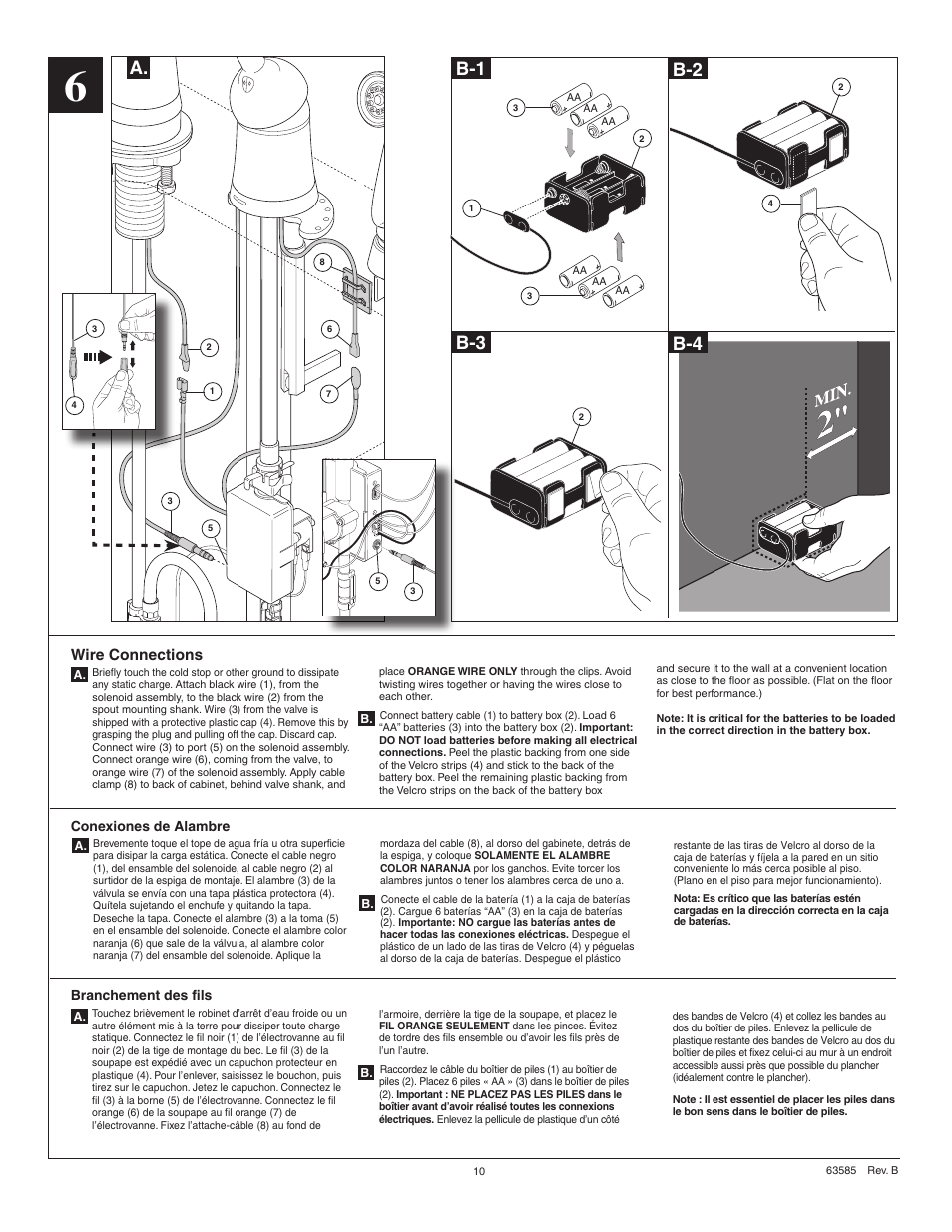 B-2 b-3 b-4, Wire connections | Factory Direct Hardware Delta 1980T Pilar User Manual | Page 10 / 16
